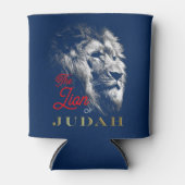 Der Löwe von Judah Navy Blue Red Gold Christlich Dosenkühler (Vorderseite)