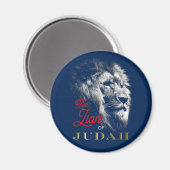 Der Löwe von Judah Navy Blue Red Gold Christlich Magnet (Vorderseite/Rückseite)