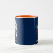 Der Löwe von Judah Navy Blue Red Gold Christlich Zweifarbige Tasse (Mittel)