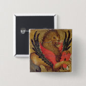 Der Löwe von St Mark (Öl auf Platte) Button (Vorne & Hinten)