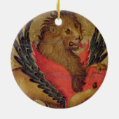 Der Löwe von St Mark (Öl auf Platte) Keramikornament (Hinten)