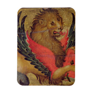 Der Löwe von St Mark (Öl auf Platte) Magnet