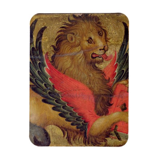 Der Löwe von St. Mark (Öl auf Tafel) Magnet (Vertikal)
