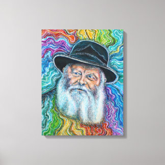 Der Lubavitcher Rebbe Rainbow Leinwanddruck