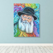 Der Lubavitcher Rebbe Rainbow Leinwanddruck (Insitu (Holzboden))