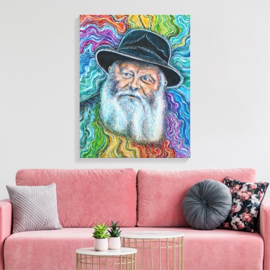 Der Lubavitcher Rebbe Rainbow Leinwanddruck (Insitu (Wohnzimmer))