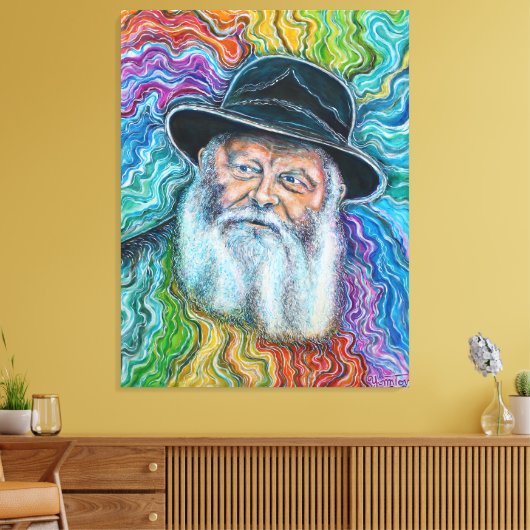 Der Lubavitcher Rebbe Rainbow Leinwanddruck (Insitu (Wohnzimmer))