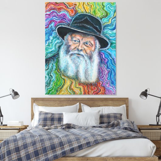 Der Lubavitcher Rebbe Rainbow Leinwanddruck (Insitu (Schlafzimmer))