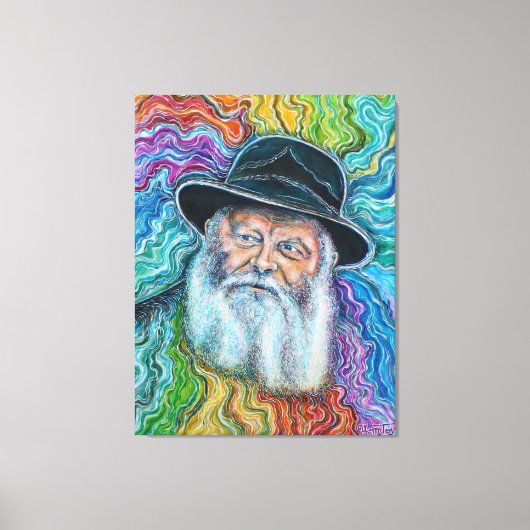 Der Lubavitcher Rebbe Rainbow Leinwanddruck (Vorderseite)