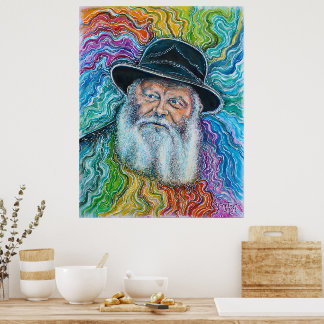 Der Lubavitcher Rebbe Rainbow Poster