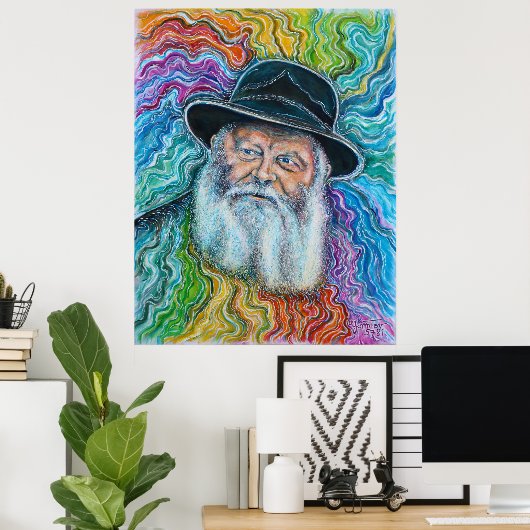 Der Lubavitcher Rebbe Rainbow Poster (Heimbüro)