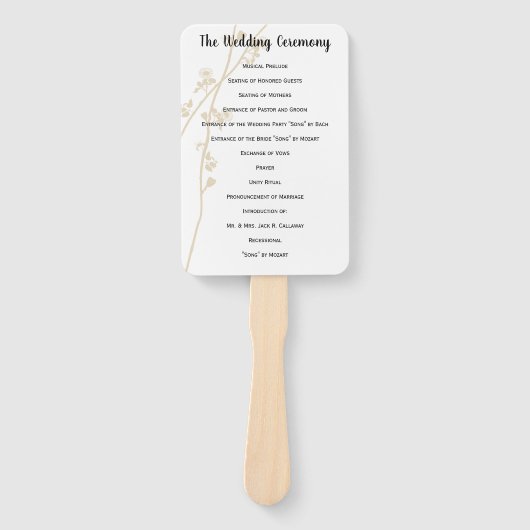 Der Lüfter des Hochzeitsprogramms blendet jede bel Fächer (Vorderseite)