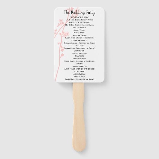 Der Lüfter des Hochzeitsprogramms blendet jede bel Fächer (Rückseite)