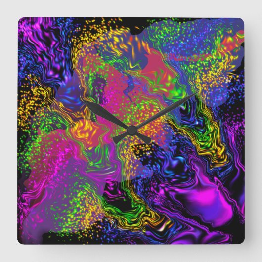 Der Luftraum unter Wasser Quadratische Wanduhr (Vorderseite)