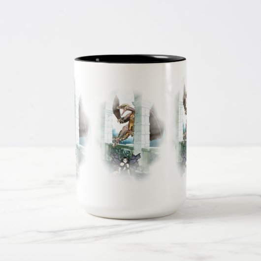 Der Lügner des Drachen Zweifarbige Tasse (Mittel)