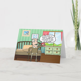 Der lustige alte Mann ist bereit, es am Valentinst Feiertagskarte