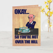 Der lustige alte Mann über dem Hügel | Happy Birth Karte (Gelbe Blume)