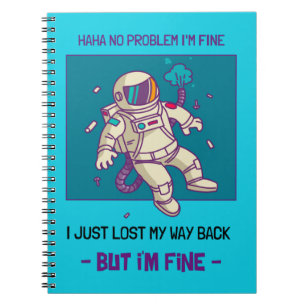 Der lustige Astronaut hat im Weltraum verloren. Notizblock