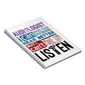 Der lustige Audiologe kann dem Ehemann helfen, bes Notizblock (Rechte Seite)