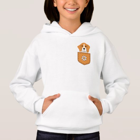 Der lustige Beagle in der Tasche Hoodie (Vorderseite)