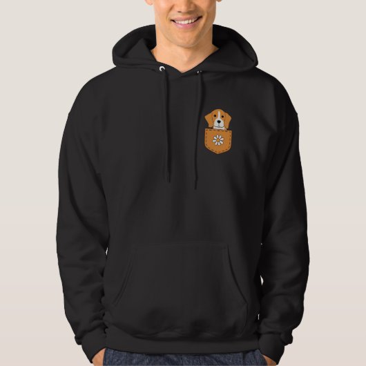Der lustige Beagle in der Tasche Hoodie (Vorderseite)