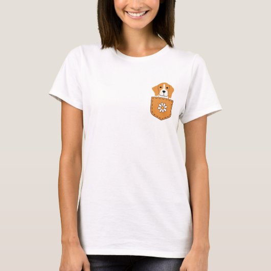 Der lustige Beagle in der Tasche T-Shirt (Vorderseite)