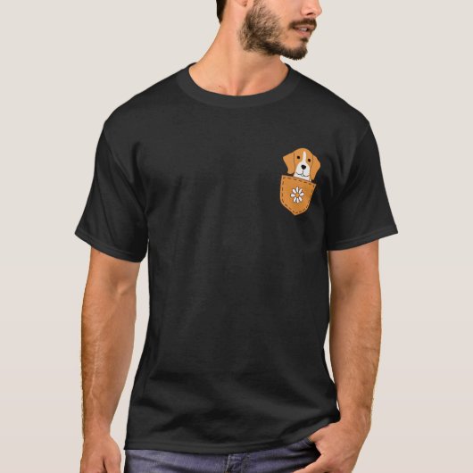 Der lustige Beagle in der Tasche T-Shirt (Vorderseite)