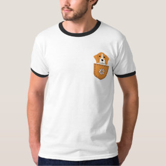 Der lustige Beagle in der Tasche T-Shirt