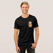 Der lustige Beagle in der Tasche Tri-Blend Shirt (Vorderseite voll)
