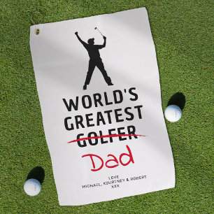 Der lustige Beste Golfer Custom Foto Vatertag Golfhandtuch