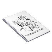 Der lustige Cartoon des Menschen bei einer Verabre Notizblock (Rechte Seite)