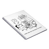 Der lustige Cartoon des Menschen bei einer Verabre Notizblock (Rechte Seite)