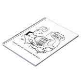 Der lustige Cartoon des Menschen bei einer Verabre Notizblock (Linke Seite)