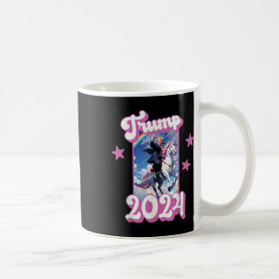 Der lustige Donald Trump reitet ein Einhorn. Pink Kaffeetasse