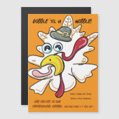 Der lustige Erntedank Türkei 2025 Magneteinladung (Vorne/Hinten)