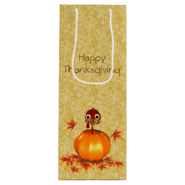 Der lustige Erntedank Türkei in Pumpkin Geschenktüte Für Weinflaschen