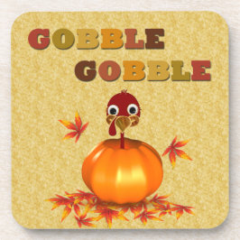 Der lustige Erntedank Türkei in Pumpkin Getränkeuntersetzer