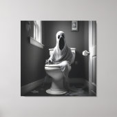Der lustige Geist sitzt auf der Toilette Leinwanddruck (Vorderseite)
