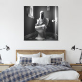 Der lustige Geist sitzt auf der Toilette Leinwanddruck (Insitu (Schlafzimmer))