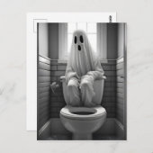 Der lustige Geist sitzt auf der Toilette Postkarte (Vorne/Hinten)