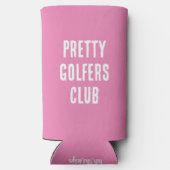 Der lustige "Hübsche Golfers Club". Rosa und Weiß Selters Dosenkühler (Rückseite)