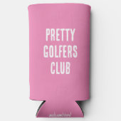 Der lustige "Hübsche Golfers Club". Rosa und Weiß Selters Dosenkühler (Vorderseite)