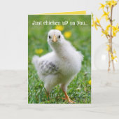 Der lustige Hühnercheck Karte (Gelbe Blume)