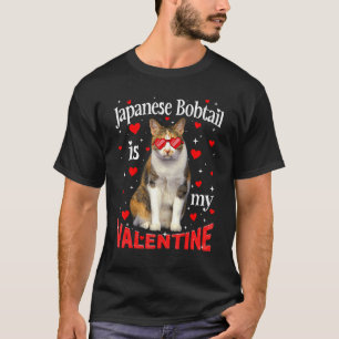 Der lustige japanische Bobtail ist mein Valentine T-Shirt