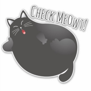 Der lustige Karo, der mir die schwarze Katze auszi Aufkleber