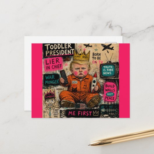 Der lustige Kleinkind-Präsident Postkarte (Vorderseite/Rückseite Beispiel)