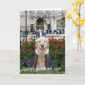Der lustige Labrador Vatertag Karte (Gelbe Blume)