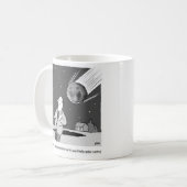 Der lustige Meteor trifft die Erde. Astronomie Kaffeetasse (Vorderseite Links)