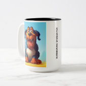 Der lustige Monster Hund: Slobbering Sasquatch Zweifarbige Tasse (Vorderseite Links)