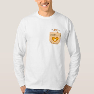 Der lustige Niedliche Hund am Pocket Vatertag T-Shirt